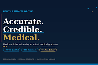 write accurate health and medical articles for you