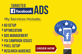create facebook ads campaign, set up pixel and business page