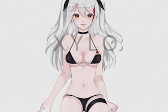 draw your anime girl waifu, oc or fanart in my style