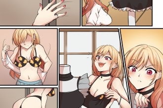 draw manga comic page color or bnw for your story