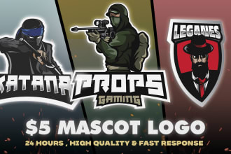 custom mascot for twitch esports youtube in 24 hours
