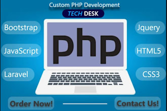 do fullstack custom web development or bug fixes in php, mysql, laravel