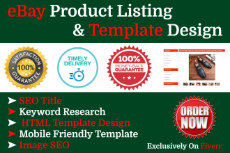 do ebay SEO product listing with ebay html template design