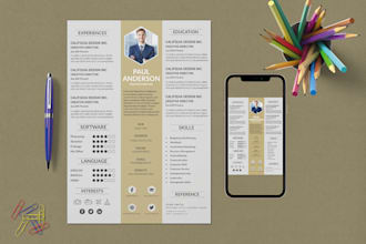 a professional CV, resume, cover letter  templates design