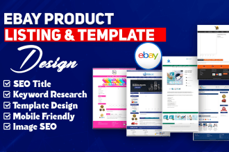 do ebay seo listing optimization and ebay template design