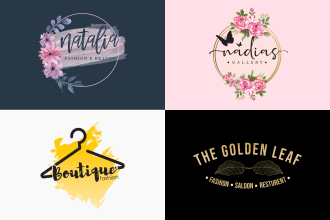 do feminine, signature, watercolor logo design in 24 hours