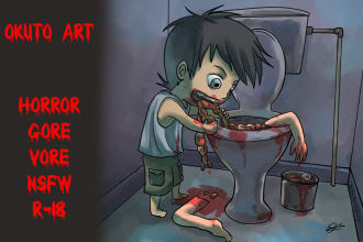 draw chibi gore vore horror nsfw art