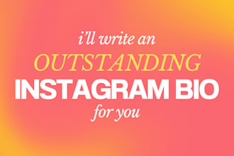create an SEO optimized instagram bio for you
