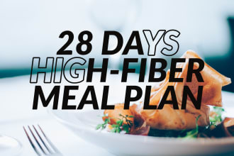create a high fiber diet plan with recipes and macros