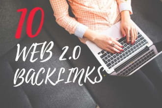 create 10 web 2 0 backlinks, contextual SEO service