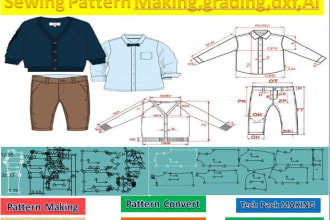 do sewing pattern  making grading  maker for your designs