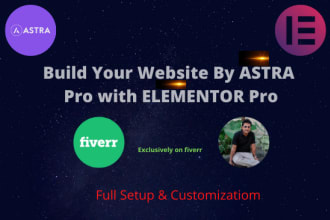 build your website by astra pro with elementor pro