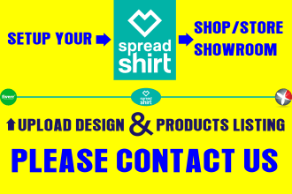 setup spreadshirt shop, showroom and upload your design with products listing