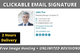 create html clickable email signature for outlook, gmail and apple
