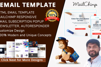 design and setup your mailchimp or HTML email template