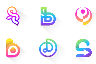 design unique 3d abstract colorful logo with the golden ratio