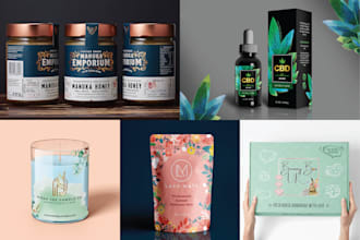 create packaging design, box design, pouch, label design