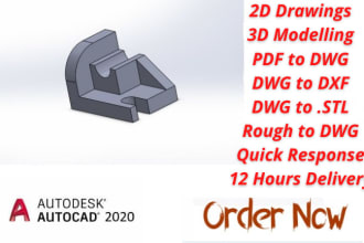 do 2d and 3d mechanical autocad engineering drawing