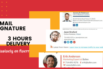 create modern clickable email signature for gmail, outlook or iphone