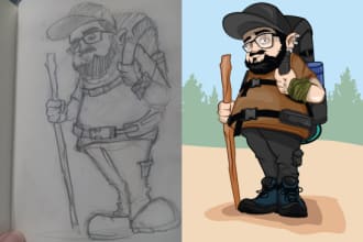 turn your drawing to awesome vector digital art