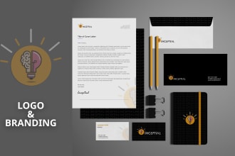 design combination mark, vintage or abstract logo and branding kit for brands