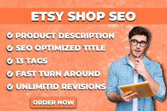 do etsy SEO listing by writing product description, title, tags to boost sales