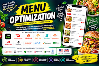 optimize fix your restaurant menu for deliveroo, justeat, redbox and rds
