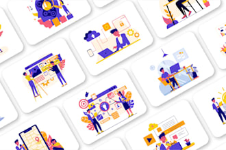 create a flat  illustration for apps and web