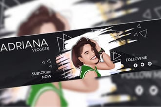 design a modern youtube banner and logo