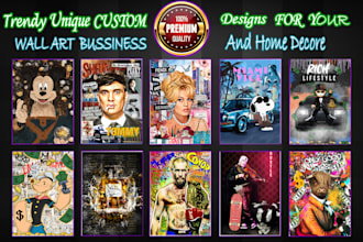 create trendy, unique canvas wall art design