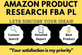 do amazon product hunting, research, sourcing for fba pl