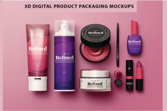 do professional 3d digital product mockup and ecover bundle