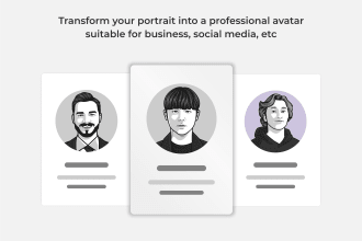 draw minimalist avatar for business, social media