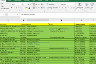 do web scraping,data scraping in excel in few hours