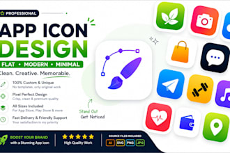 modern app icon for android and ios game and app icon design