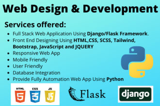 do web design and development using python django and flask