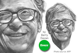 draw illustration of pencil portrait