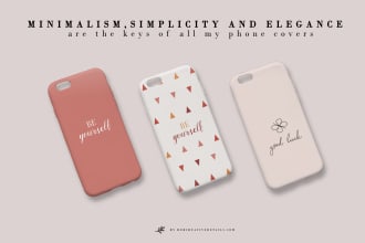 design your phone cover, mugs, tshirt or wall art with a minimalist simple style