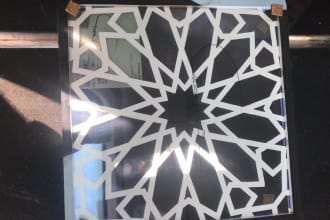 create sandblast, acid etching, stain glass, design for plot or print