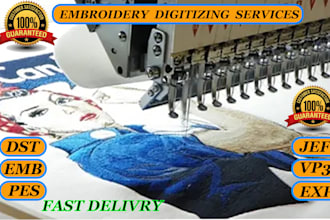 do convert file into embroidery digitizing into dst pes emb jef in 40 minutes