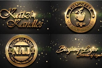 design 3d stunning gold metallic logo