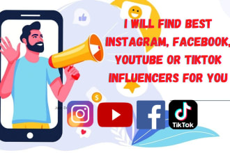 find best instagram, fb, youtube, influencer for your brand