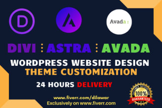 make a responsive wordpress web page using divi, avada astra