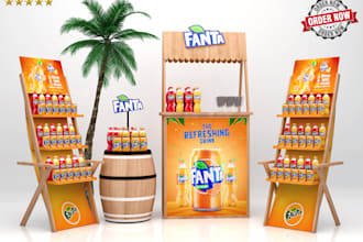 design modern 3d product display and gondola design