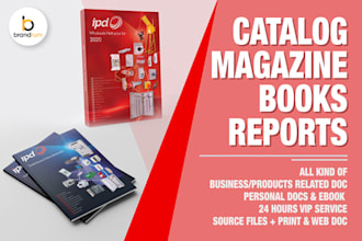 design magazine, catalogue, price list and technical sheet