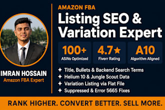optimize your amazon listing SEO and create variation listings to boost ranking