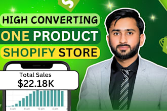 build one product shopify dropshipping store, ecommerce website