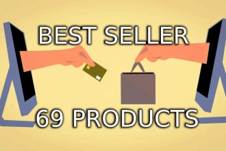 send best seller 69 product list for amazon, ebay, shopify, etsy marketplaces
