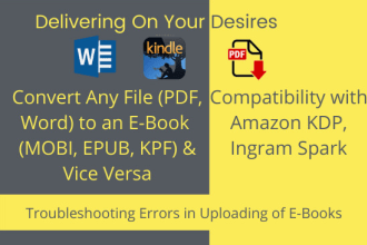 do books conversion to any ebook or paperback format
