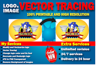 do vector logo design clean up, tracing,  redesign, redraw in 2h